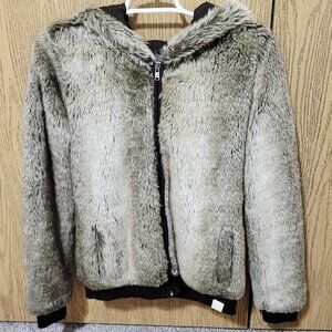 Victoria's Secret PINK Limited Edition Faux Fur Winter Jacket Beige Brown XS NEW